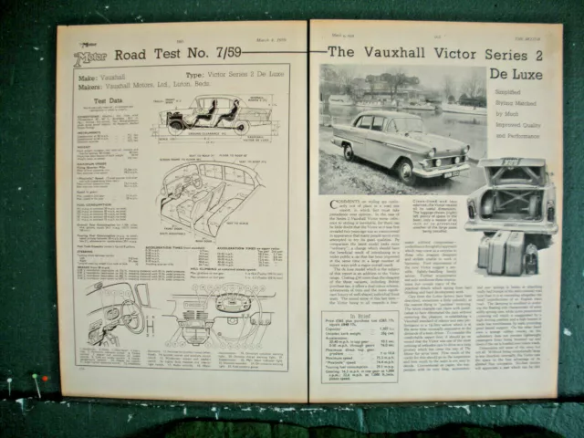 Vauxhall Victor Series 2 De Lux WNM502 Road Test article 1959  4 sides