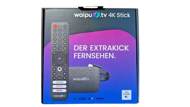 Waipu.tv 4K Stick Fernbedienung Schnellwahltasten Fernsehen TV WLAN HDMI 4K HDR