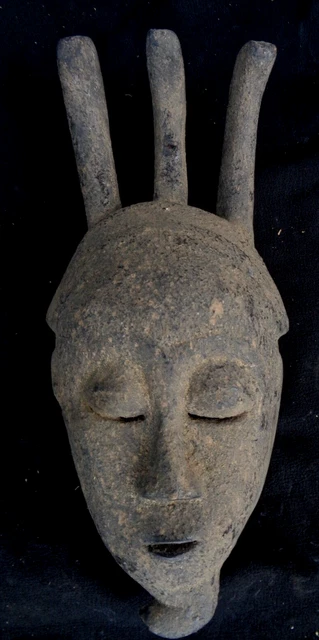 african tribal art fine   face mask  Baule 34 cm wood vintage