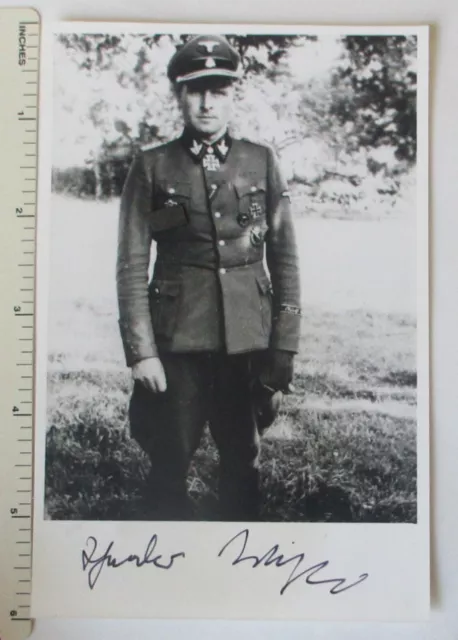 Ww2 German General Knights Cross Recipient Theodor Wisch Signed Photo Autograph