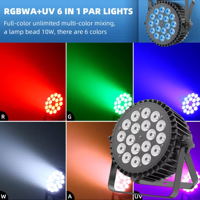 270W RGBWA+UV 18 LED Par Strahler 6in1 Bühnenlicht DMX Lichteffekte Partylicht