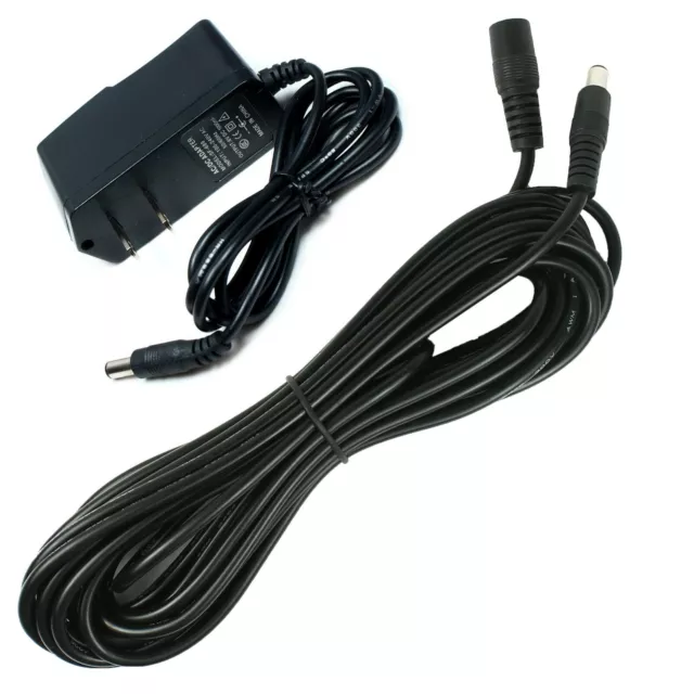 6V 1A 1000ma AC to DC Power Supply Adapter w/ 16ft DC Power Extension Cable Cord