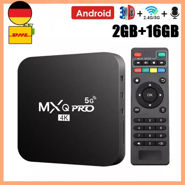 Smart TV BOX MXQ PRO 4K Android 16GB WIFI HDMI Quad Core Player Tastatur Retoo