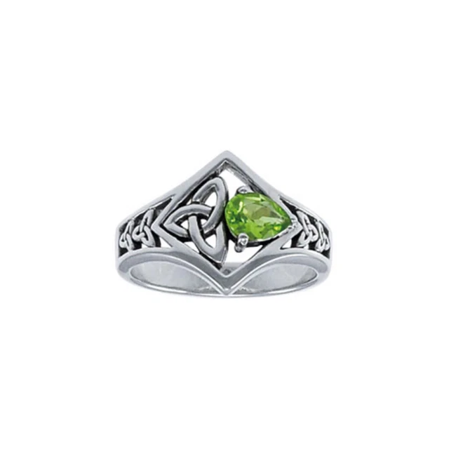 Bague Argent 925 Triquetra Celtique Coeur - Symbole De La Trinité Et D'Amour