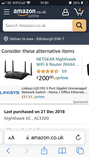 Netgear Nighthawk X6 AC3200 Tri-Band Wifi Router