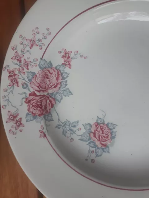 6 Assiettes creuses Ceramique Saint-amand Modele Thalie a Decor De Roses