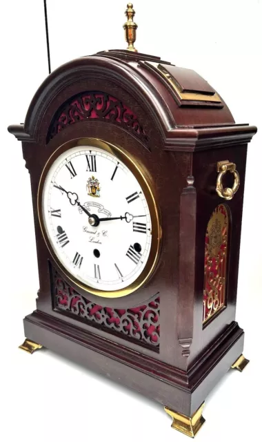 Musical Westminster Chime Bracket Clock Triple 8-Day Garrard by Elliott Mantel