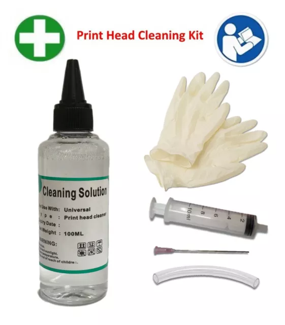 Unblock print head nozzle fits Epson Brother, Printer cleaner cleaning kit 100ml