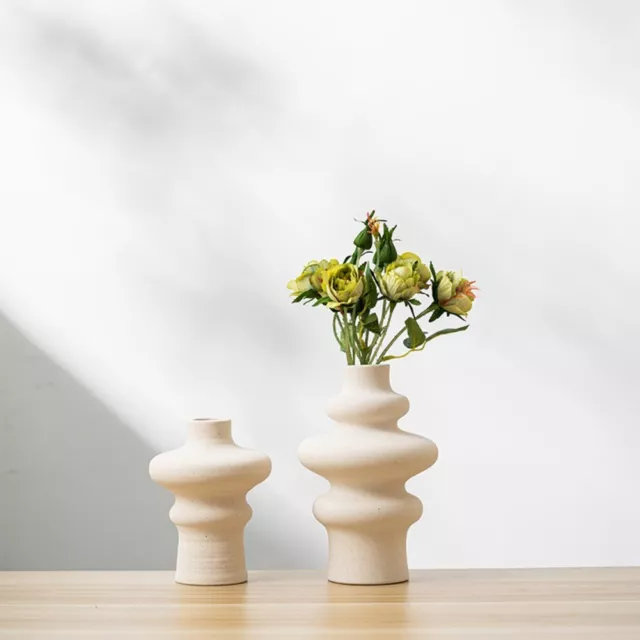 White Porcelain Ceramic Vase Flower Arrangement Device  Home Decoration