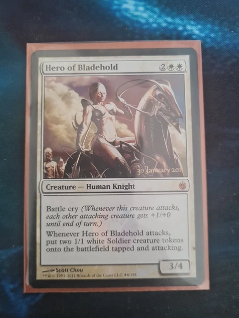 FOIL Hero of Bladehold ~ PreRelease Mirrodin Besieged [ NM ]