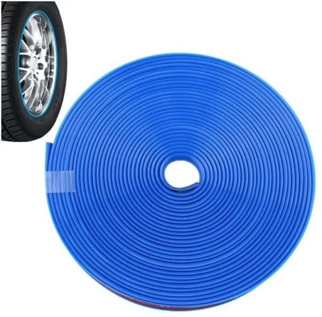 Adesivo bordo cerchio auto blu 8 m per 22 pollici auto & moto