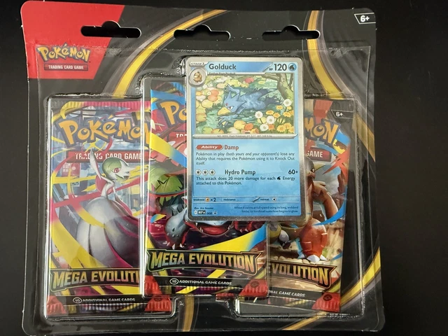 Pokémon Trading Card Game: Mega Evolution Three-Booster Blister- Golduck