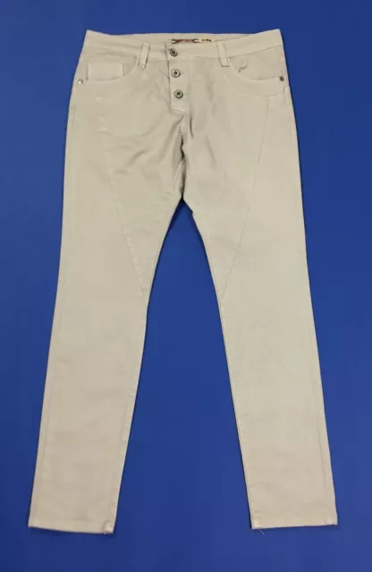 Please P78 pantalone donna usato M W30 TG 44 skinny stretch chino relaxed T4616