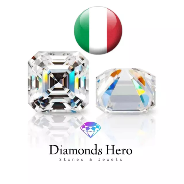 Diamante in Moissanite Asscher Diamond da 0.60ct a 8.5ct colori da D a EF