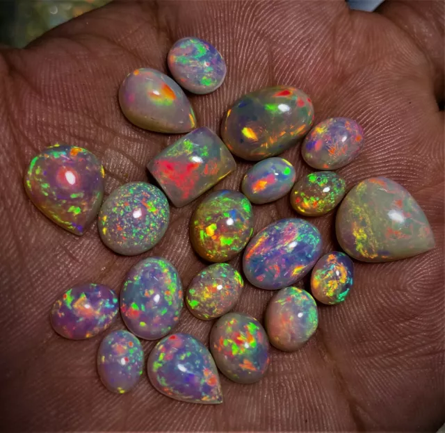 Opal cabochons Lot, AAA Top Grade Natural opal cabochons, Ethiopian Opal cabs 2