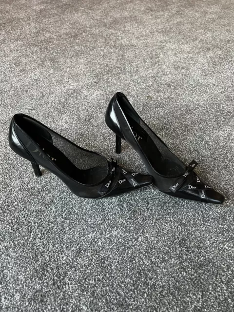 SCARPE DA CORTE VINTAGE CHRISTIAN DIOR nere tacchi a spillo taglia