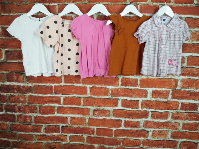 Girls Bundle Age 3-4 Years Next Gap M&Co Summer T-Shirts Check Spot Plain 104Cm