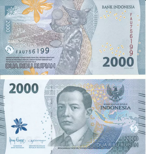 Indonesia / Indonesien - 2000 Rupiah 2022 UNC - Pick New