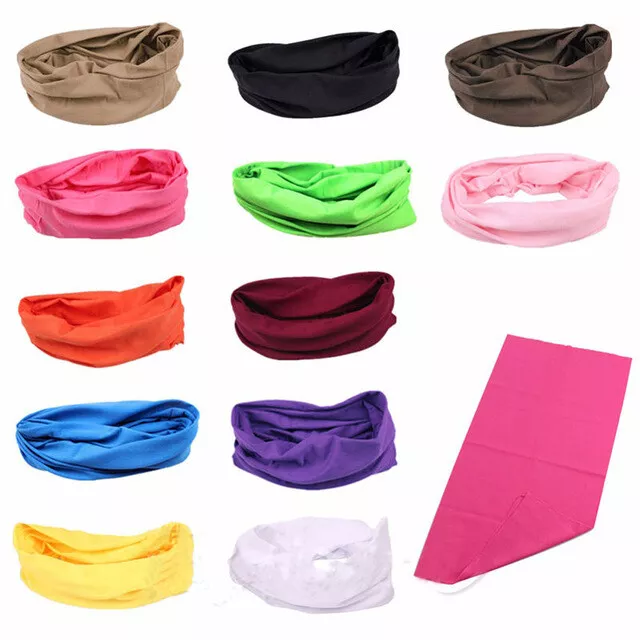 Solid Tube Scarf Bandana Head Face Mask Neck Gaiter Snood Headwear Beanie Yc