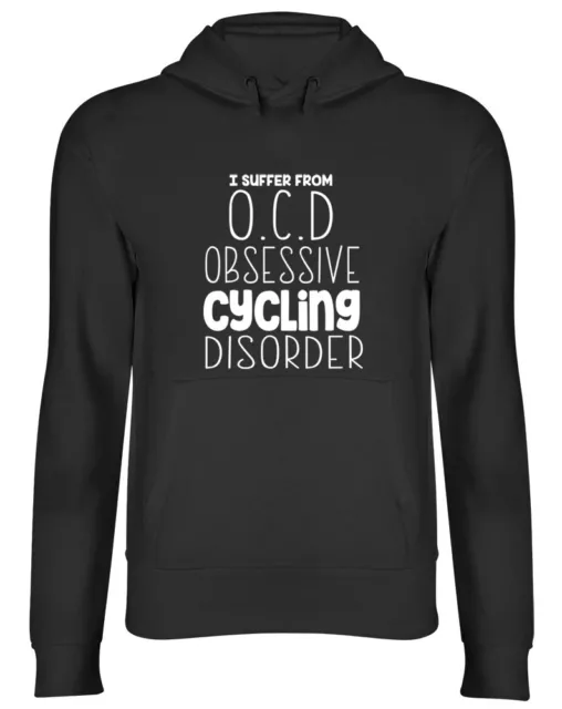 Felpa con cappuccio con cappuccio divertente I Suffer from OCD disturbo ossessivo del ciclismo