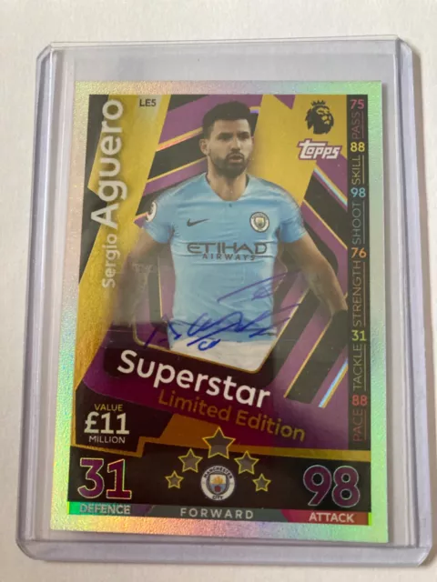 SUPER RARE Match Attax SIGNED AUTOGRAPH Sergio Aguero card - 1 of 150