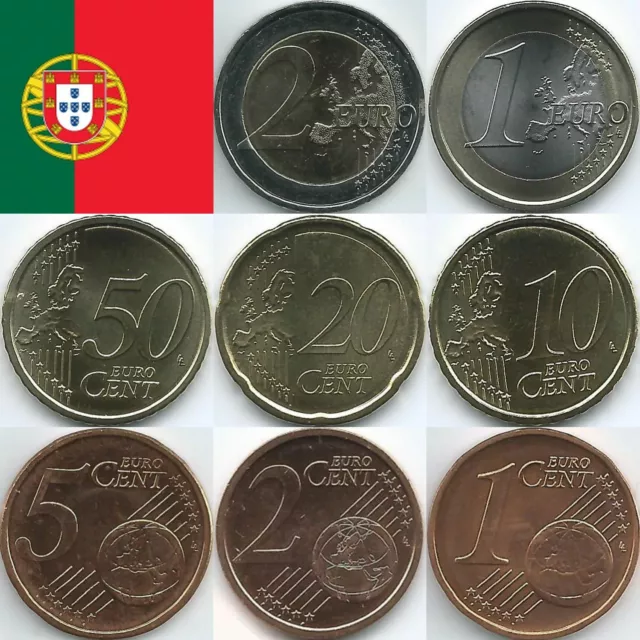 Portugal Euromünzen von 2002 bis 2024, unzirkuliert/bankfrisch