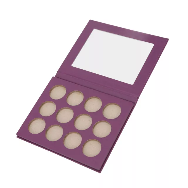 (Purple)12 Hole Empty Eyeshadow Palette Portable DIY Makeup Empty Blush SLS