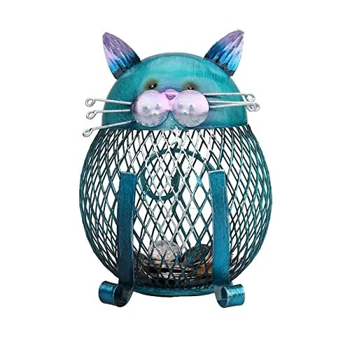 Piggy Bank, Cat Shaped Coin Money Bank, Cat Metal Coin Box, Handwork ...