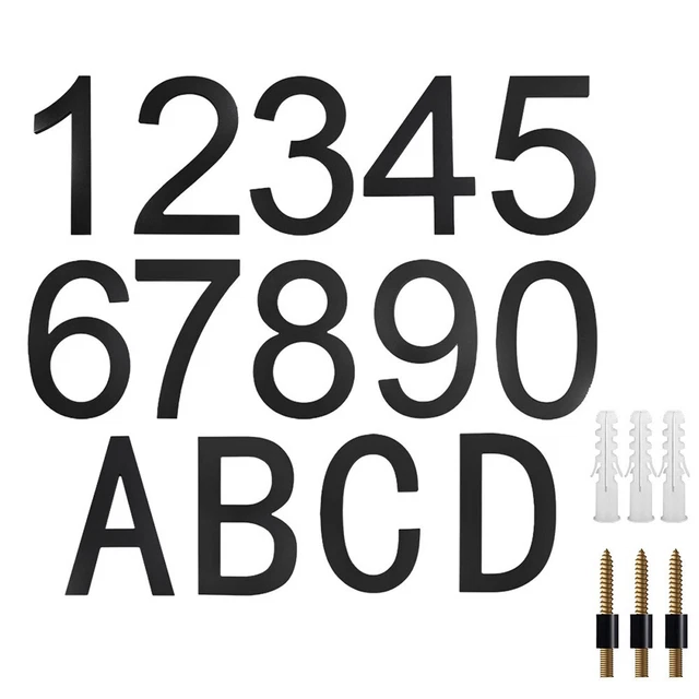CONTEMPORARY DESIGN 8 Floating House Numbers Large Black Address for ...