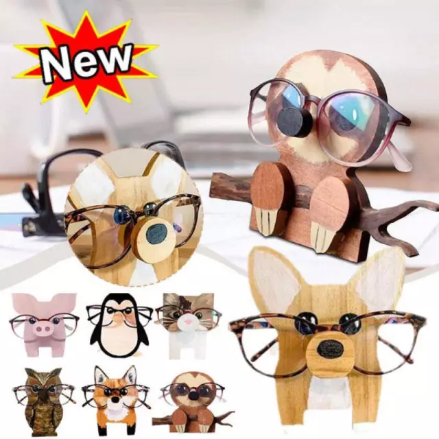 Creative Wooden Eyeglasses Holder Eyes Glasses Display Animal Sunglasses Stand`