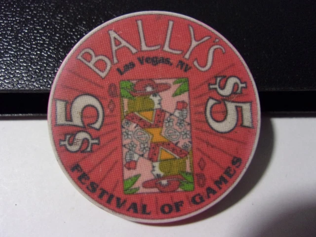 BALLY'S HOTEL CASINO $5 hotel casino gaming poker chip - Las Vegas, NV