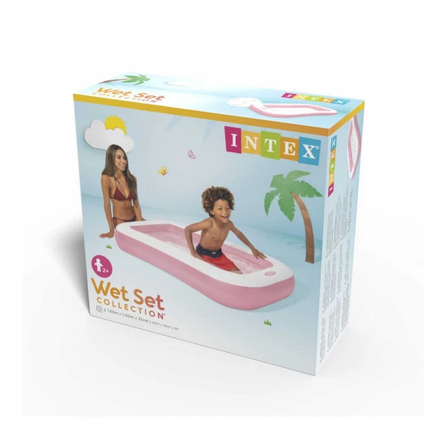 Intex Wet Set Inflatable Rectangular Family Pool – 3.05m x 1.83m x 56cm for Kids 6+