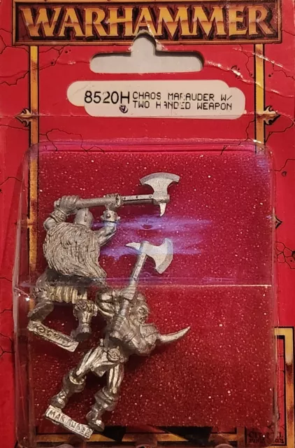 WARHAMMER FANTASY, CHAOS MARAUDERS 2 HANDED WEAPONS, UNOPENED BLISTER OOP, Ver.1 2