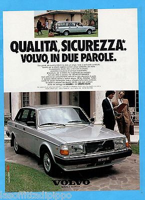 Quattror982-Pubblicita'/Advertising-1982- Volvo - Qualita' , Sicurezza