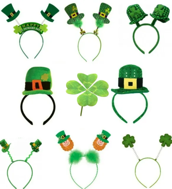 St Patrick's Day Irish Fancy Dress Headband Party Costume Headbopper Mini Hat UK