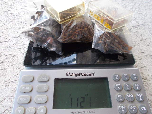 Vtg Lot Solid Copper Nails 1 3/4Lbs Assorted 1-2" Sizes Smooth/Threaded Roofing?