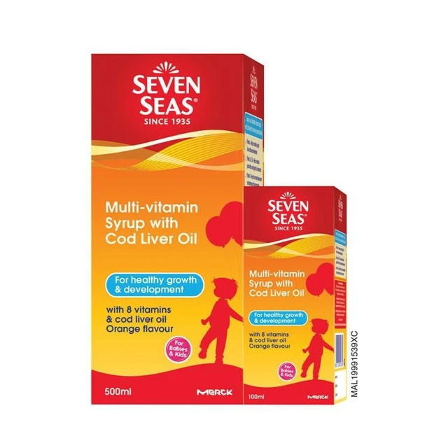 Seven Seas MultiVitamin Syrup Cod Liver Oil Kids Orange Flavour 600ml FAST SHIP