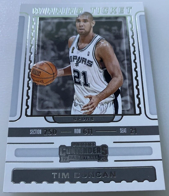 2019-20 Panini Contenders Winning Ticket Tim Duncan #23 San ANtonio Spurs! D41