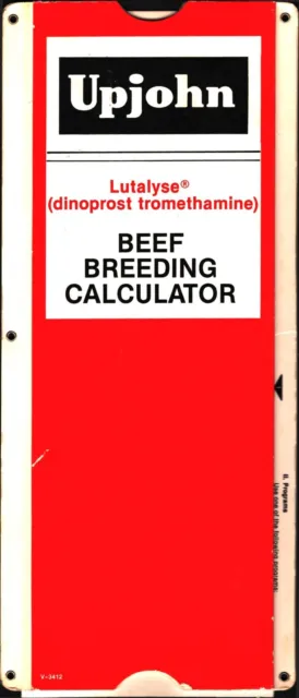 Vtg 1984 Beef Breeding Paperboard Slide Calculator V-3412