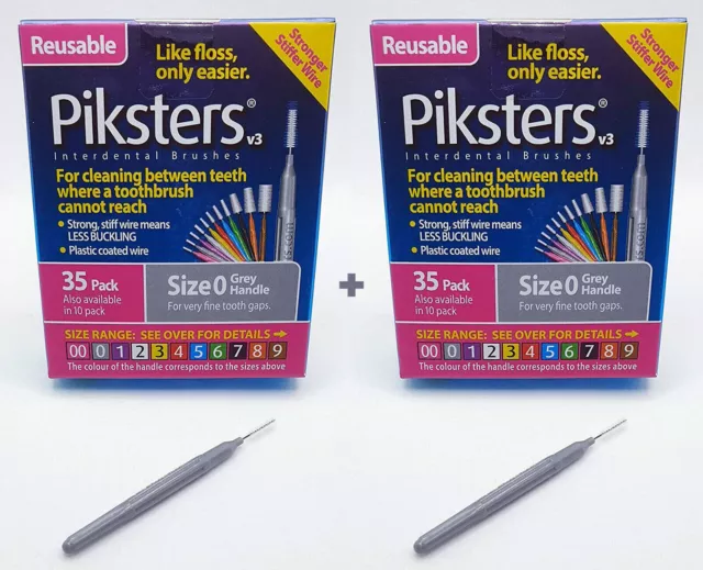 Piksters 70 PACK Interdental Brushes Sizes 00 to 3 *!CHEAPEST ONLINE!* 2