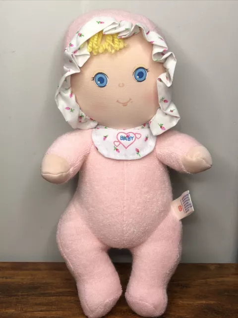 AmToy Pink Terrycloth Baby Soft Touch Doll 10" Plush American Greetings 1980