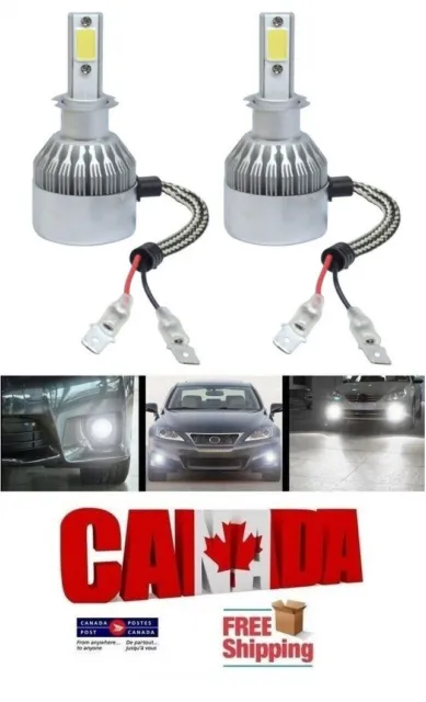 2x H3 LED 72W 7600LM Pair Headlight Kit Set Light Bulb 6500K White Light