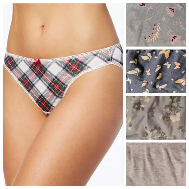 Charter Club Women's Pretty Cotton Bikini Underwear S, M, L, XL, 2XL