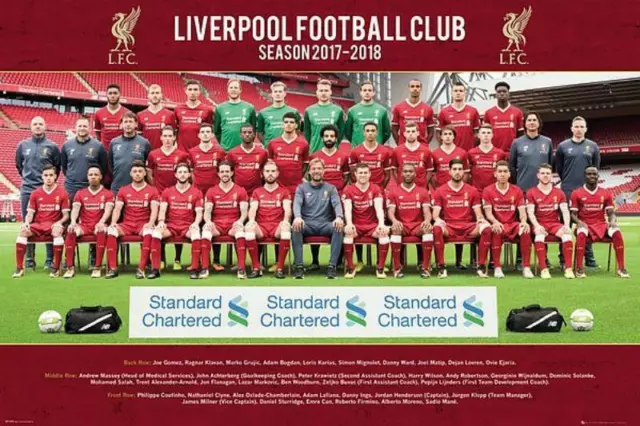 Liverpool Team Photo 2017-18 - Maxi Poster 91.5cm x 61cm nuevo y sellado