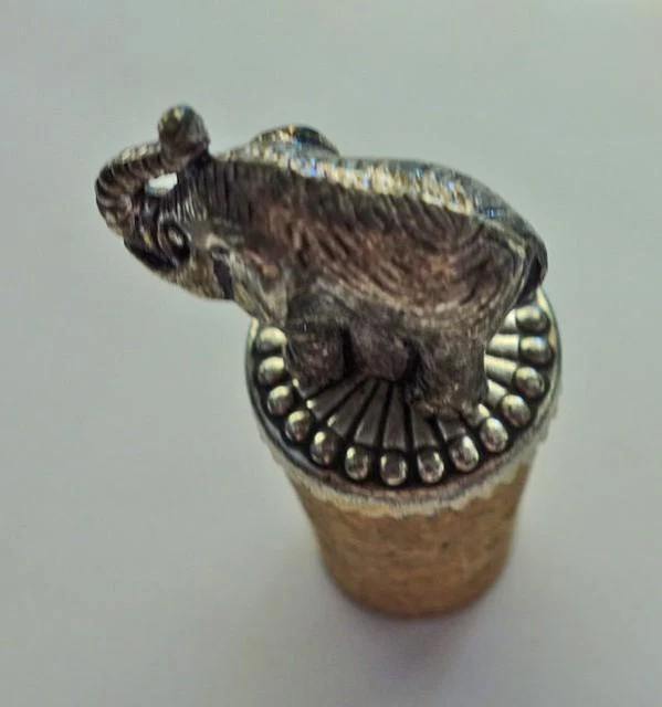 *Zierdzöpsel Flaschenkorken in aus Zinn versilbert Elefant Glücksbringer Figur