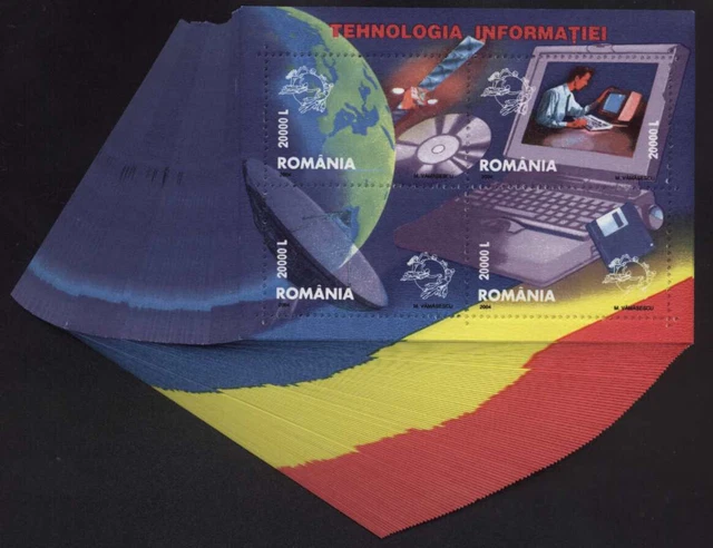 ME 550,00: WHOLESALE: 100 BLOCKS Rumänien Informationstechnologie 2004 ** MNH, M