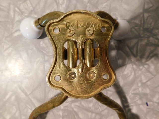 solid brass double coat hooks with white glass ball ends 7