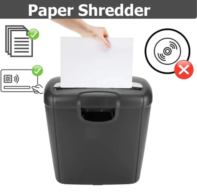 Home Office Paper Shredder A4 Paper 6 Sheets Documents Cross Cut 10L Cutter