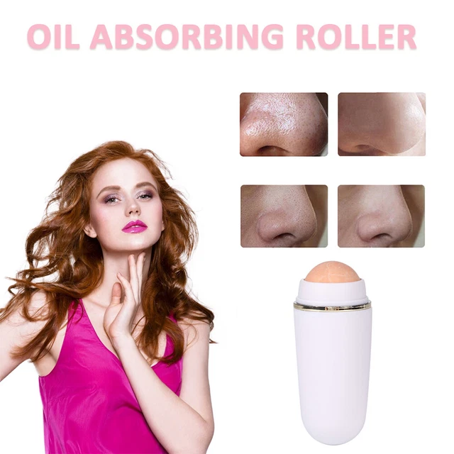 Rodillo absorbente de aceite facial piedra volcánica verano bola para eliminar manchas (blanco)