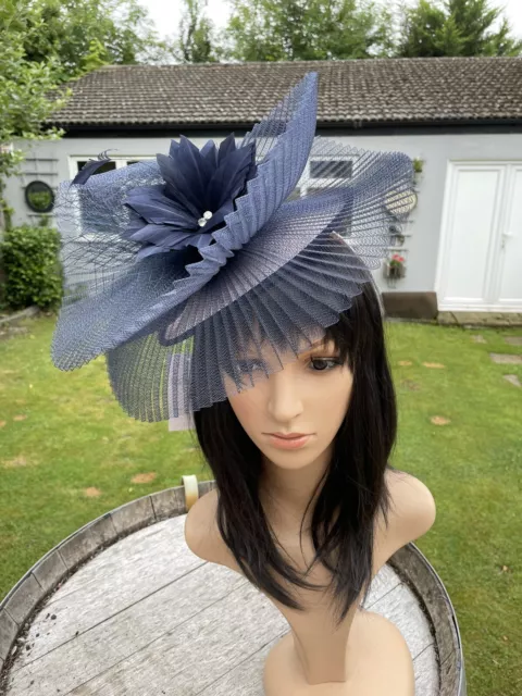 Nigel Rayment Pink Navy Disc Fascinator Hat Wedding Mother Of The Bride Occasion